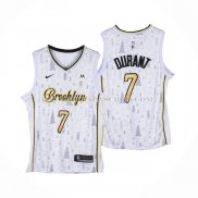Maillot Brooklyn Nets Kevin Durant No 7 Christmas Blanc