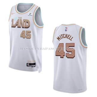 Maillot Cleveland Cavaliers Donovan Mitchell NO 45 Ville 2022-23 Blanc