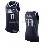 Maillot Dallas Mavericks Luka Doncic NO 77 Statement Authentique 2022-23 Bleu