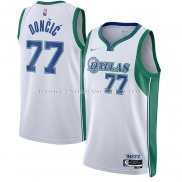 Maillot Dallas Mavericks Luka Doncic NO 77 Ville 2021-22 Blanc