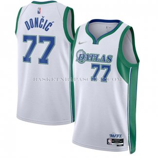 Maillot Dallas Mavericks Luka Doncic NO 77 Ville 2021-22 Blanc