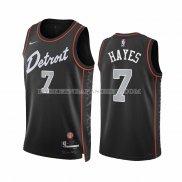 Maillot Detroit Pistons Killian Hayes NO 7 Ville 2023-24 Noir