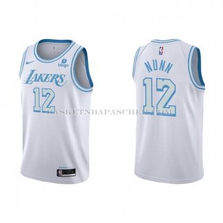 Maillot Los Angeles Lakers Kendrick Nunn NO 12 Ville 2021-22 Blanc