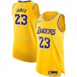 Maillot Los Angeles Lakers LeBron James NO 23 Icon Authentique Jaune