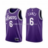 Maillot Los Angeles Lakers LeBron James NO 6 Ville 2021-22 Volet Maillot Los Angeles Lakers LeBron James NO 6 Ville 2021-22 Volet