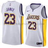 Maillot Los Angeles Lakers Lebron James Association 2017-18 Blan