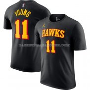 Maillot Manche Courte Atlanta Hawks Trae Young Statement Noir