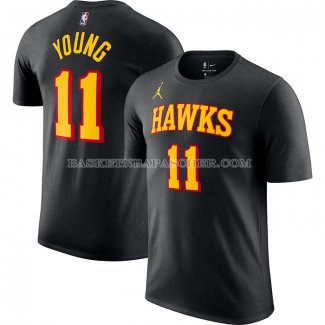 Maillot Manche Courte Atlanta Hawks Trae Young Statement Noir