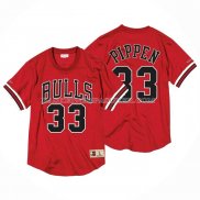 Maillot Manche Courte Chicago Bulls Scottie Pippen NO 33 Rouge