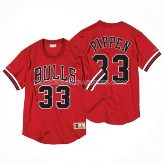Maillot Manche Courte Chicago Bulls Scottie Pippen NO 33 Rouge