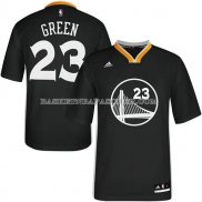 Maillot Manche Courte Golden State Warriors Green Noir