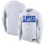 Maillot Manches Longues Los Angeles Clippers Practice Performance 2022-23 Blanc