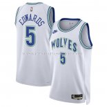 Maillot Minnesota Timberwolves Anthony Edwards NO 5 Classic 2023-24 Blanc