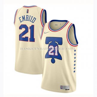 Maillot Philadelphia 76ers Joel Embiid Earned 2020-21 Crema