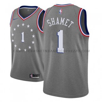 Maillot Philadelphia 76ers Landry Shamet Ciudad 2018-19 Gris