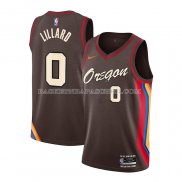 Maillot Portland Trail Blazers Damian Lillard Ville 2020-21 Marron