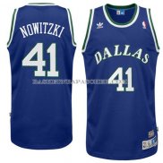 Maillot Retro Dallas Mavericks Nowitzki Bleu