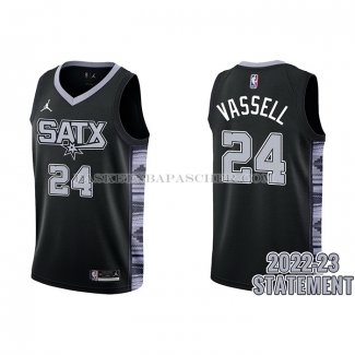 Maillot San Antonio Spurs Devin Vassell NO 24 Statement 2022-23 Noir