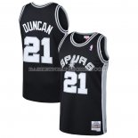 Maillot San Antonio Spurs Tim Duncan NO 21 Mitchell & Ness 1998-99 Noir2