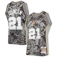 Maillot San Antonio Spurs Tim Duncan NO 21 Special Year of The Tiger Noir.