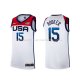 Maillot USA 2021 Devin Booker No 15 Blanc