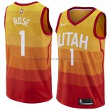 Maillot Utah Jazz Derrick Rose Ville 2018 Jaune Maillot Utah Jazz Derrick Rose Ville 2018 Jaune