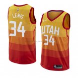 Maillot Utah Jazz Trey Lewis Ville 2018 Jaune Maillot Utah Jazz Trey Lewis Ville 2018 Jaune