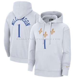 Veste a Capuche New Orleans Pelicans Zion Williamson Ville 2020-21 Blanc