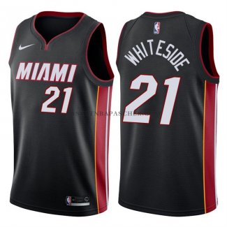 Maillot Authentique Miami Heat Whiteside 2017-18 Noir