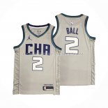 Maillot Charlotte Hornets Lamelo Ball NO 2 Ville Edition Gris