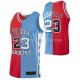 Maillot Chicago Bulls Michael Jordan NO 23 Split Bleu Rouge