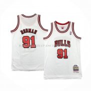 Maillot Enfant Chicago Bulls Dennis Rodman NO 91 Mitchell & Ness 1997-98 Blanc