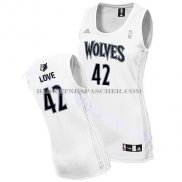 Maillot Femme Minnesota Timberwolves Love Blanc