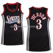 Maillot Femme Philadelphia 76ers Iverson Noir