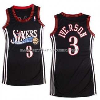 Maillot Femme Philadelphia 76ers Iverson Noir