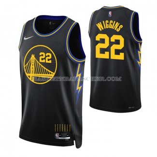 Maillot Golden State Warriors Andrew Wiggins NO 22 Ville 2021-22 Noir