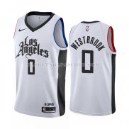 Maillot Los Angeles Clippers Russell Westbrook NO 0 Ville Blanc