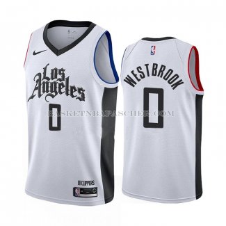 Maillot Los Angeles Clippers Russell Westbrook NO 0 Ville Blanc