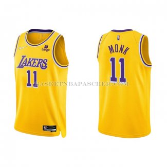 Maillot Los Angeles Lakers Malik Monk NO 11 75th Anniversary 2021-22 Jaune