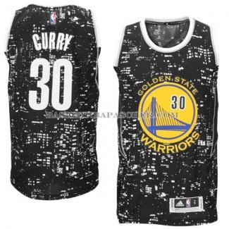 Maillot Lumieres de la ville Golden State Warriors Curry Noir