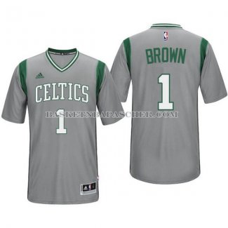 Maillot Manche Courte Boston Celtics Brown Gris
