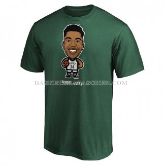 Maillot Manche Courte Milwaukee Bucks Giannis Antetokounmpo Star Player Vert
