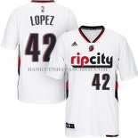 Maillot Manche Courte Portland Trail Blazers Lopez Blanc