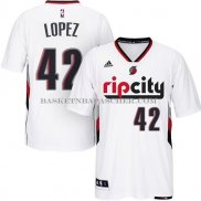 Maillot Manche Courte Portland Trail Blazers Lopez Blanc