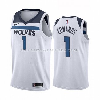 Maillot Minnesota Timberwolves Anthony Edwards NO 1 Association Blanc