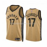 Maillot Toronto Raptors Dennis Schroder NO 17 Ville 2023-24 Or