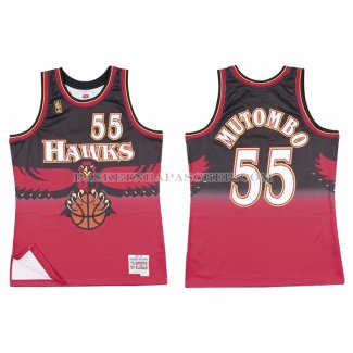 Maillot Atlanta Hawks Dikembe Mutombo NO 55 Retro Rouge