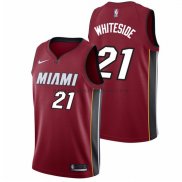 Maillot Authentique Miami Heat Whiteside 2017-18 Rouge
