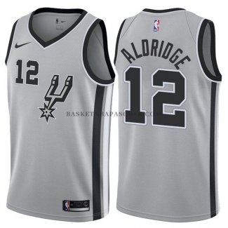 Maillot Authentique San Antonio Spurs Aldridge 2017-18 Gris