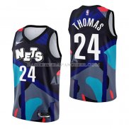 Maillot Brooklyn Nets Cam Thomas NO 24 Ville 2023-24 Noir